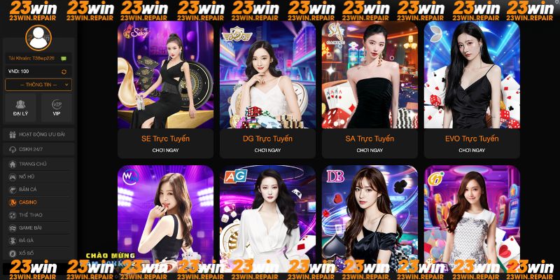 Casino 23win mang tới những game bài chất lượng 